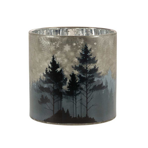 Christmas Tradition Pillar Holder Christmas Trees Grey/Silver 6" Christmas Tradition Pillar Holder Christmas Trees Grey/Silver 6"