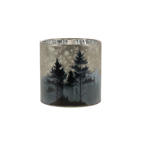 Christmas Tradition Pillar Holder Christmas Trees Grey/Silver 6" Christmas Tradition Pillar Holder Christmas Trees Grey/Silver 6"