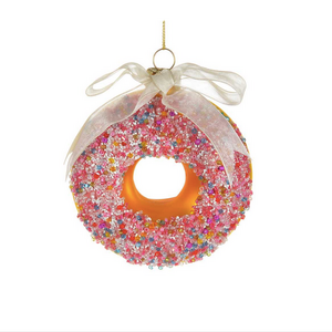 Christmas Tradition Tree Ornament Glass Donut with Sprinkles 3.5" Christmas Tradition Tree Ornament Glass Donut with Sprinkles 3.5"