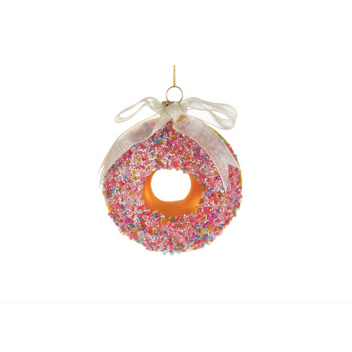 Christmas Tradition Tree Ornament Glass Donut with Sprinkles 3.5" Christmas Tradition Tree Ornament Glass Donut with Sprinkles 3.5"