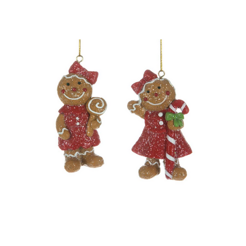 Christmas Tradition Tree Ornament Gingerbread Girl Red Dress Assorted 3" Christmas Tradition Tree Ornament Gingerbread Girl Red Dress Assorted 3"