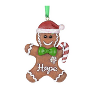 Tree Ornament Gingerbread Boy Hope 3"