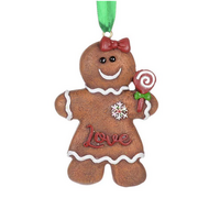 Tree Ornament Gingerbread Girl Love 3"