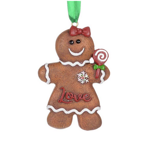 Christmas Tradition Tree Ornament Gingerbread Girl Love 3" Christmas Tradition Tree Ornament Gingerbread Girl Love 3"