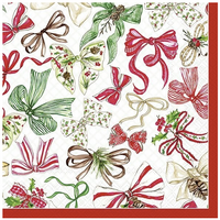 Napkin Lunch Paper Christmas Bow Red