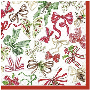 IHR Napkin Lunch Paper Christmas Bow Red IHR Napkin Lunch Paper Christmas Bow Red