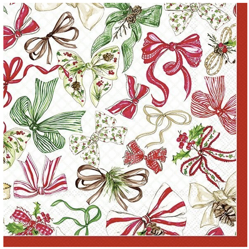 IHR Napkin Lunch Paper Christmas Bow Red IHR Napkin Lunch Paper Christmas Bow Red