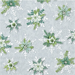 IHR Napkin Lunch Paper Blooming Snowflakes IHR Napkin Lunch Paper Blooming Snowflakes