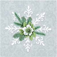 Napkin Cocktail Paper Blooming Snowflakes