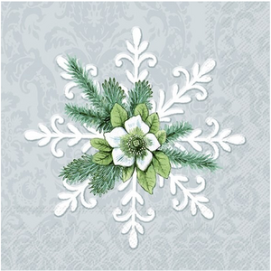IHR Napkin Cocktail Paper Blooming Snowflakes