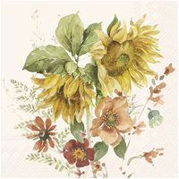 Napkin Cocktail Paper Late Summer Flowers