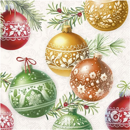 IHR Napkin Lunch Paper Christmas Bubbles IHR Napkin Lunch Paper Christmas Bubbles