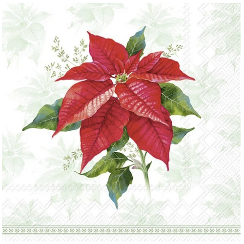 IHR Napkin Lunch Paper Classic Poinsettia IHR Napkin Lunch Paper Classic Poinsettia