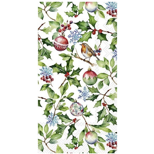 IHR Napkin Guest Paper Christmas Holly IHR Napkin Guest Paper Christmas Holly