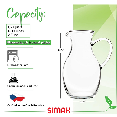 Simax SIMAX Glass Pitcher Classic Shape 500mL