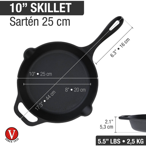 Victoria Cast Iron Skillet 10” Victoria