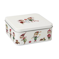 Tin Elves at Work Square 6 Inch