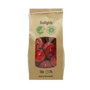Diana Danish Tealight Eco-Friendly 18pk Red