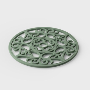 Vintage Round Silicone Trivet Sage