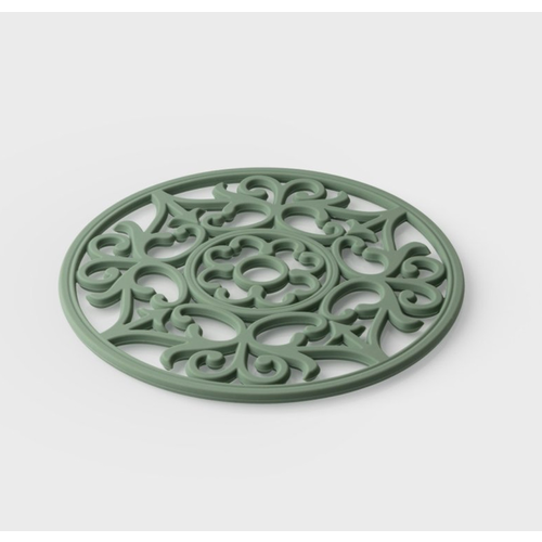 Vintage Round Silicone Trivet Sage