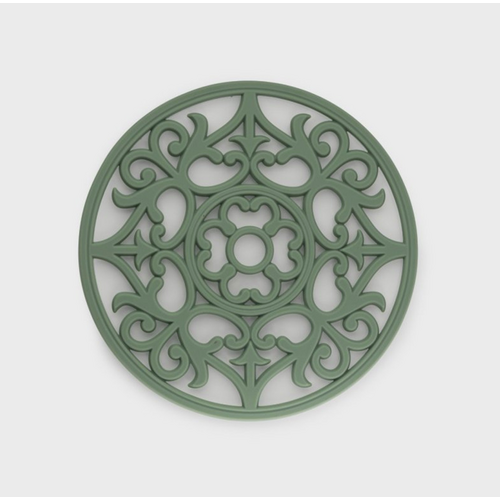 Vintage Round Silicone Trivet Sage