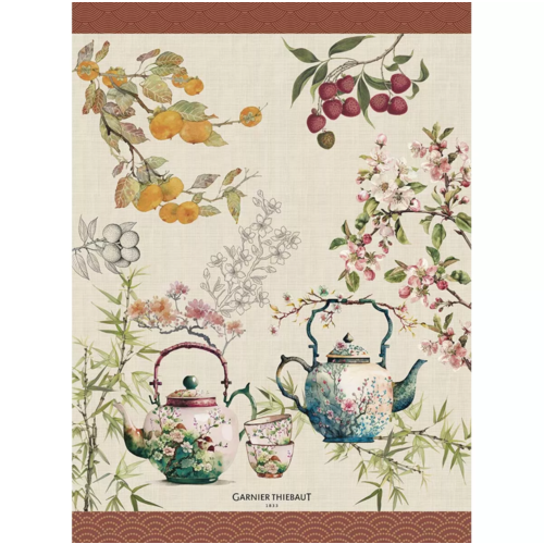 Garnier Thiebaut Garnier Thiebaut Tea Towel Theieres Rouille Linen Garnier Thiebaut Garnier Thiebaut Tea Towel Theieres Rouille Linen