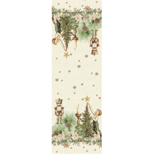 Garnier Thiebaut Garnier Thiebaut Table Runner Noel Vintage Dore Linen 20 x 106 Inch Garnier Thiebaut Garnier Thiebaut Table Runner Noel Vintage Dore Linen 20 x 106 Inch