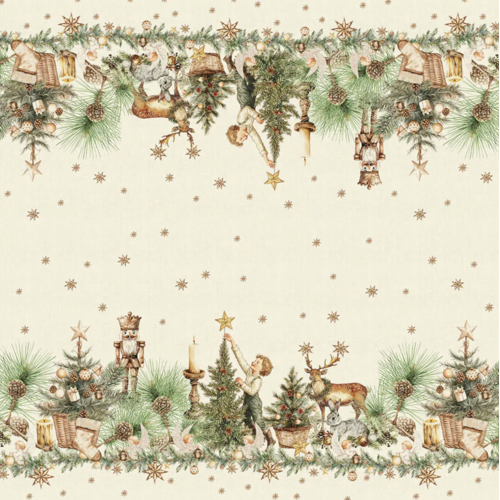 Garnier Thiebaut Garnier Thiebaut Tablecloth Noel Vintage Dore Linen 61 x 102 Inch Garnier Thiebaut Garnier Thiebaut Tablecloth Noel Vintage Dore Linen 61 x 102 Inch