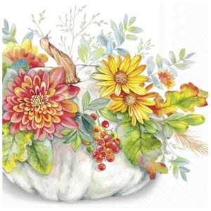 IHR Napkin Cocktail Paper Cucurbita White