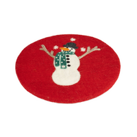 Felt Trivet Red with Snowman