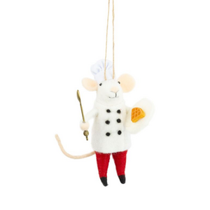 Option2 Felt Chef Mouse with Waffles Ornament Option2 Felt Chef Mouse with Waffles Ornament