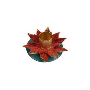 Option2 Red Poinsettia Taper Candle Holder Option2 Red Poinsettia Taper Candle Holder