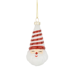 Option2 Glass Red and White Santa Ornament Option2 Glass Red and White Santa Ornament
