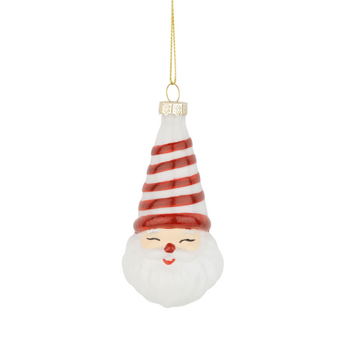 Option2 Glass Red and White Santa Ornament Option2 Glass Red and White Santa Ornament