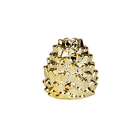 Gold Pine Cone Taper Candle Holder