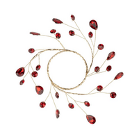 Candle Ring Gold Foil with Red Jewels