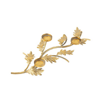 Antique Gold Oak Leaf Votive Candle Holder