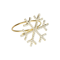 Napkin Ring Gold Snowflake with Rhinestones