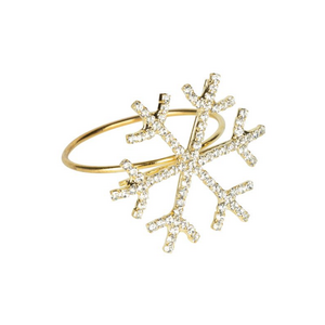 Option2 Napkin Ring Gold Snowflake with Rhinestones Option2 Napkin Ring Gold Snowflake with Rhinestones