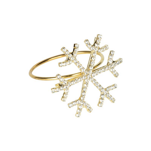 Option2 Napkin Ring Gold Snowflake with Rhinestones Option2 Napkin Ring Gold Snowflake with Rhinestones
