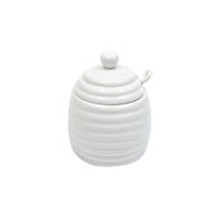 Honey Pot With Dipper White MW