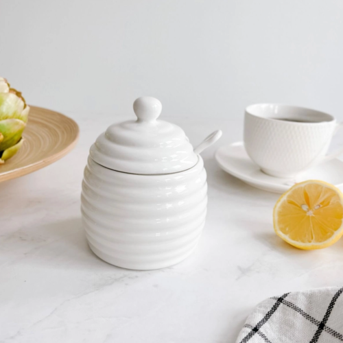 Maxwell And Williams Honey Pot With Dipper White MW