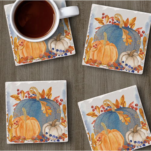 CounterArt Coaster Absorbent Denim Harvest Set of 4