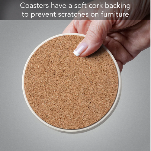 CounterArt Coaster Absorbent Happy Holly Set of 4 CounterArt Coaster Absorbent Happy Holly Set of 4