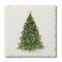 Coaster Absorbent O Christmas Tree Set of 4