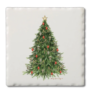CounterArt Coaster Absorbent O Christmas Tree Set of 4