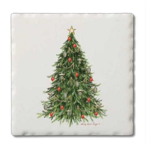 CounterArt Coaster Absorbent O Christmas Tree Set of 4 CounterArt Coaster Absorbent O Christmas Tree Set of 4