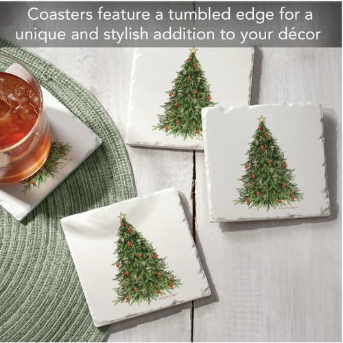 CounterArt Coaster Absorbent O Christmas Tree Set of 4 CounterArt Coaster Absorbent O Christmas Tree Set of 4