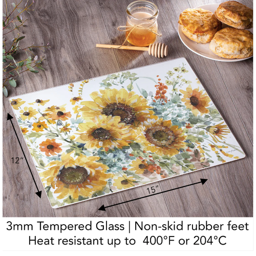 CounterArt Glass Counter Saver Sunflowers Forever Large