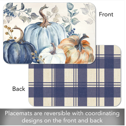 CounterArt Placemat Reversible Pumpkin Blues